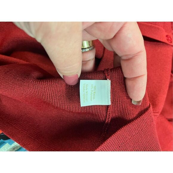 Caslon Burgundy Knit Cardigan Sweater sz 3X NWOT - Picture 8 of 8